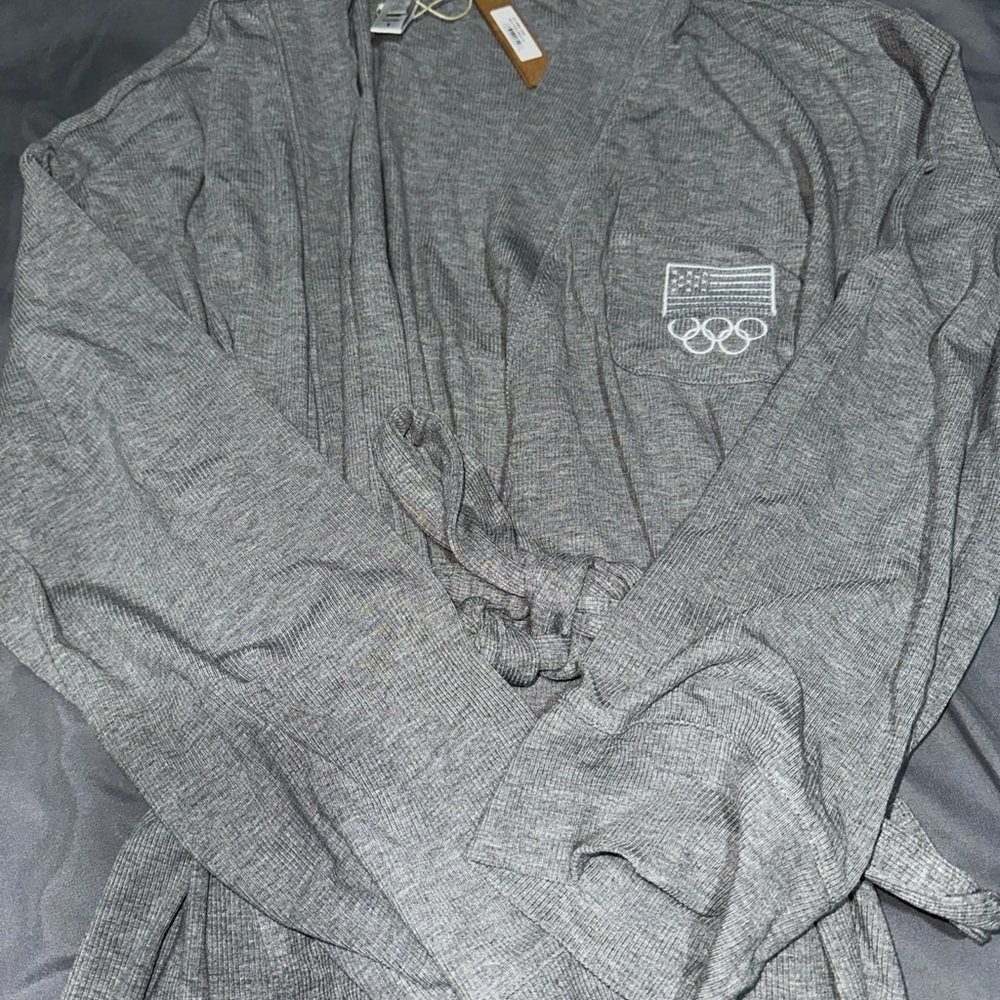 SKIMS Soft Lounge Robe Team USA Heather Gray SMALL